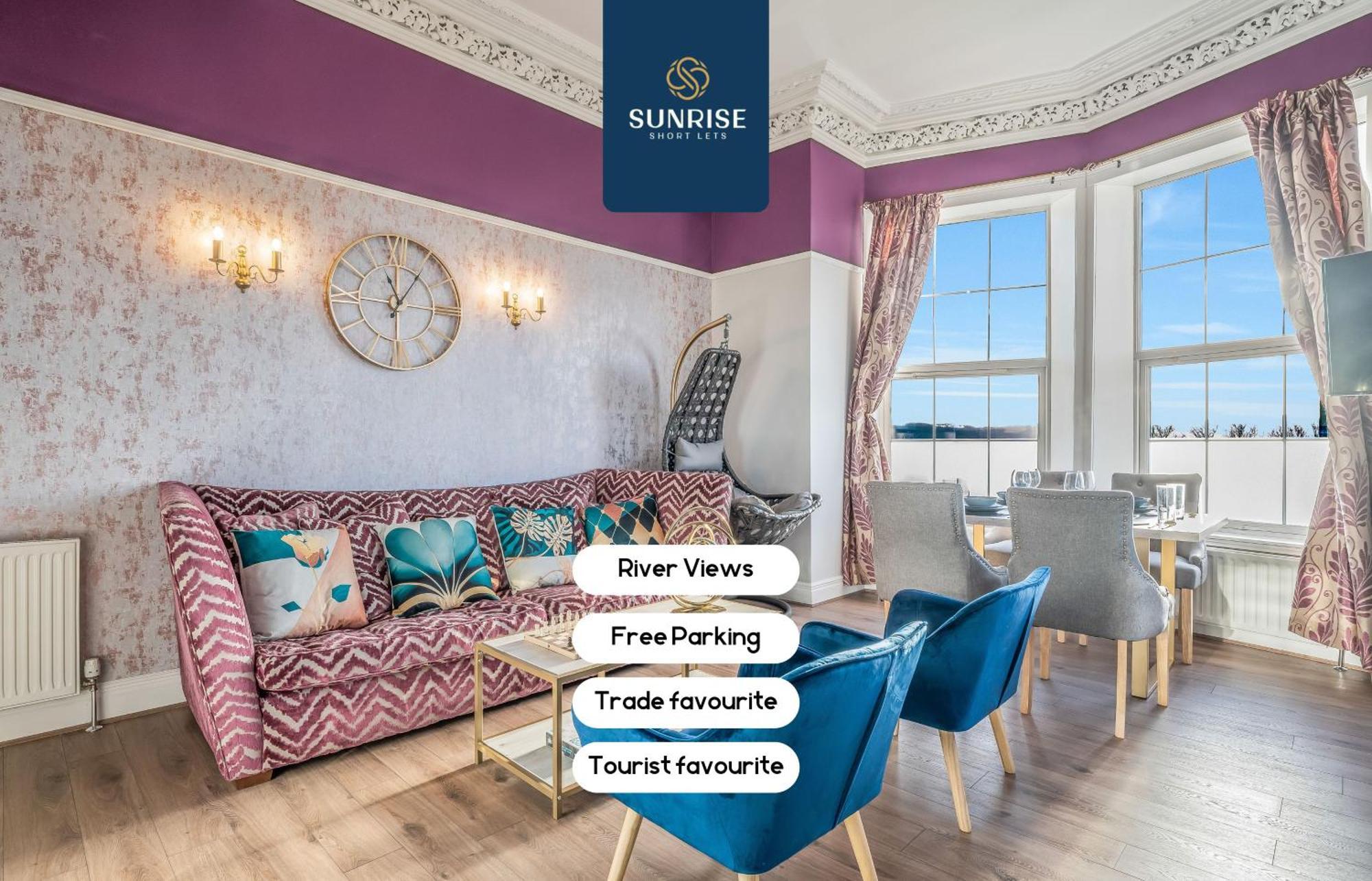 Presidential Apartment, Family Home, Luxury Bedrooms, 2 Rooms, 1 King Bed, 2 Single Beds, Free Wifi, Free Parking, Tourists, Business Travelers, Relocation, Beautiful River Views, - Long Stays, Invoice And Reduced Price Are Only Via Sunrise Short Let Dundee Exteriör bild